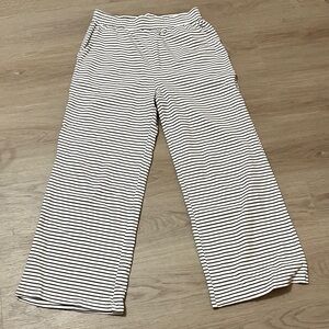 Striped Black and White Wide-Leg Pants